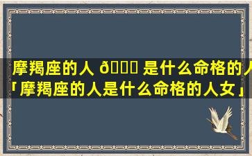 摩羯座的人 💐 是什么命格的人「摩羯座的人是什么命格的人女」